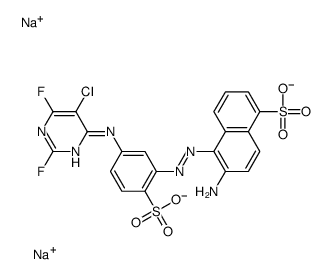 6-amino-5-[[5-[(5-chloro-2,6-difluoro-4-pyrimidinyl)amino]-2-sulphophenyl]azo]naphthalene-1-sulphonic acid, sodium salt Structure
