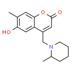 6-hydroxy-7-methyl-4-[(2-methylpiperidin-1-yl)methyl]-2H-chromen-2-one结构式