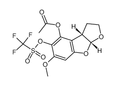 (3aS,8aR)-6-methoxy-5-(((trifluoromethyl)sulfonyl)oxy)-2,3,3a,8a-tetrahydrofuro[2,3-b]benzofuran-4-yl acetate结构式