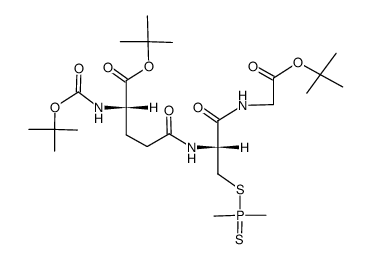 N-(t-butoxycarbonyl)-L-γ-glutamyl-S-dimethylphosphinothioyl-L-cysteinylglycine di-t-butyl ester结构式