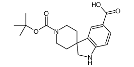 1'-(叔丁氧基羰基)螺[吲哚啉-3,4'-哌啶]-5-羧酸结构式