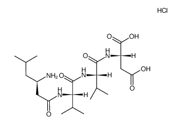 (3R)-3-amino-5-methylhexanoyl-Val-Val-Asp(OH)2*HCl结构式