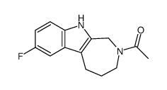 1-(7-fluoro-3,4,5,10-tetrahydro-1H-azepino[3,4-b]indol-2-yl)ethanone结构式