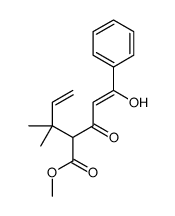2-(1,1-Dimethyl-2-propenyl)-5-hydroxy-3-oxo-5-phenyl-4-pentenoic acid methyl ester Structure