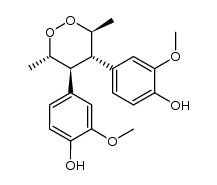 4,4'-((3S,4S,5S,6S)-3,6-dimethyl-1,2-dioxane-4,5-diyl)bis(2-methoxyphenol)结构式
