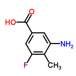 3-氨基-5-氟-4-甲基苯甲酸结构式