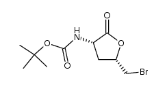 (2S,4S)-2-(tert-butoxycarbonyl)amino-4-bromomethyl-γ-butyrolactone结构式