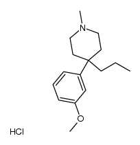 4-(3-methoxy-phenyl)-1-methyl-4-propyl-piperidine, hydrochloride Structure