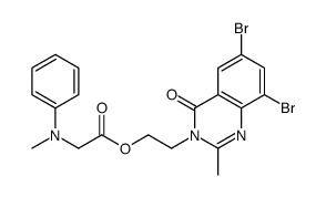 Glycine, N-methyl-N-phenyl-, 2-(6,8-dibromo-2-methyl-4-oxo-3(4H)-quina zolinyl)ethyl ester Structure