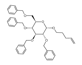 n-pent-4-enyl 2,3,4,6-tetra-O-benzyl-α-D-glucopyranoside结构式