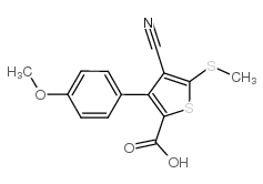 4-CYANO-3-(4-METHOXYPHENYL)-5-(METHYLTHIO)THIOPHENE-2-CARBOXYLIC ACID Structure