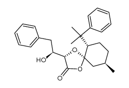 (3S,5R,6S,9R)-3-[(1S)-1-hydroxy-2-phenylethyl]-9-methyl-6-(1-methyl-1-phenylethyl)-1,4-dioxaspiro[4.5]decan-2-one结构式