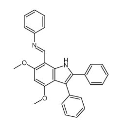 4,6-dimethoxy-2,3-diphenyl-7-(phenyliminomethyl)indole Structure