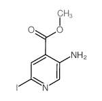 Methyl 5-amino-2-iodopyridine-4-carboxylate结构式