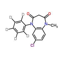 7-Chloro-1-methyl-5-(2H5)phenyl-1H-1,5-benzodiazepine-2,4(3H,5H)-dione结构式