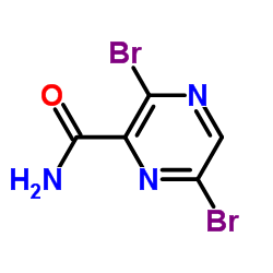 3,6-Dibromo-2-pyrazinecarboxamide Structure