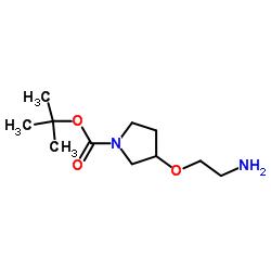 2-Methyl-2-propanyl 3-(2-aminoethoxy)-1-pyrrolidinecarboxylate结构式