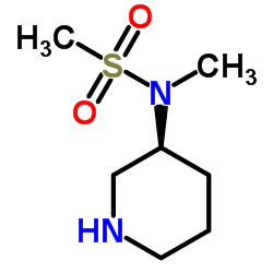 N-甲基-N-[(3S)-哌啶-3-基]甲烷磺酰胺结构式
