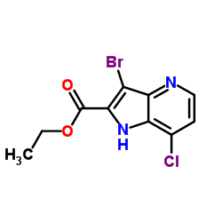 3-Bromo-8-chloro-1H-pyrrolo[3,2-b]pyridine-2-carboxylic acid ethyl ester structure