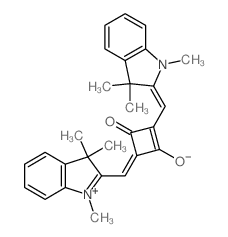 (4Z)-3-oxo-4-[(1,3,3-trimethylindol-1-ium-2-yl)methylidene]-2-[(E)-(1,3,3-trimethylindol-2-ylidene)methyl]cyclobuten-1-olate结构式
