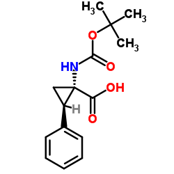 (1S,2R)-N-BOC-1-氨基-2-苯基环丙烷羧酸结构式