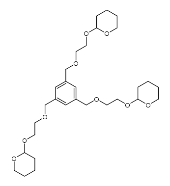1,3,5-tris(4'-hydroxy-2'-oxa-1'-butyl)benzene tri(2'-tetrahydropyranyl) ether结构式