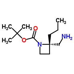 (2S)-2-(氨基甲基)-2-丙基氮杂环丁烷-1-羧酸叔丁酯结构式