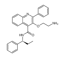 (S)-N-(α-ethylbenzyl)-3-(2-aminoethoxy)-2-phenylquinoline-4-carboxamide结构式