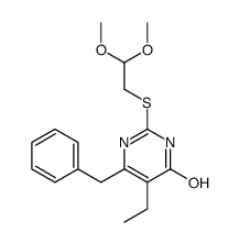 6-benzyl-2-(2,2-dimethoxyethylsulfanyl)-5-ethyl-1H-pyrimidin-4-one结构式