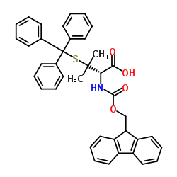 N-(9-芴甲氧羰基)-S-三苯甲基-D-青霉胺结构式