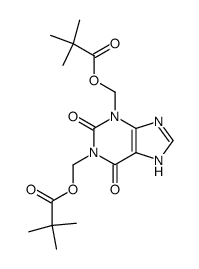 2,2-dimethylpropionic acid [3-(2,2-dimethylpropionyloxymethyl)-2,6-dioxo-2,3,6,7-tetrahydropurin-1-yl]methyl ester结构式
