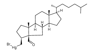 3β-((bromomercurio)methyl)-A,B-dinor-5β-cholestane-5-carbaldehyde Structure