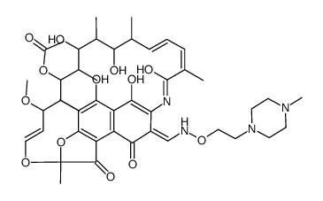 3-[[[2-(4-Methyl-1-piperazinyl)ethoxy]imino]methyl]rifamycin Structure