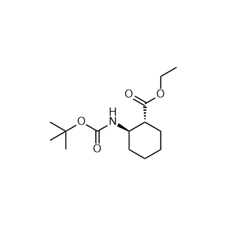 (1R,2R)-2-((叔丁氧基羰基)氨基)环己烷甲酸乙酯结构式
