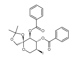 3,4-di-O-benzoyl-5-deoxy-5-iodo-1,2-O-isopropylidene-β-L-sorbopyranose Structure