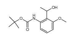 1-[2-(tert-butyloxycarbonylamino)-6-methoxyphenyl]ethanol结构式