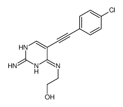2-[[2-amino-5-[2-(4-chlorophenyl)ethynyl]pyrimidin-4-yl]amino]ethanol结构式