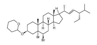 5α,6β-dibromostigmast-22-en-3β-(2-tetrahydropyranyl)ether Structure