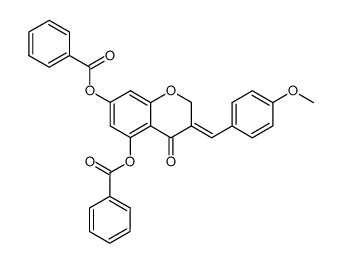 5,7-dibenzoyloxy-3-(4'-methoxybenzylidene)chroman-4-one结构式