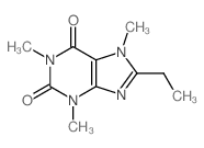 8-ethyl-1,3,7-trimethyl-purine-2,6-dione结构式