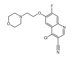 4-Chloro-7-fluoro-6-[2-(4-morpholinyl)ethoxy]-3-quinolinecarbonit rile Structure