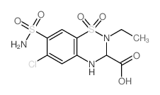 2H-1,2,4-Benzothiadiazine-3-carboxylicacid, 7-(aminosulfonyl)-6-chloro-2-ethyl-3,4-dihydro-, 1,1-dioxide Structure