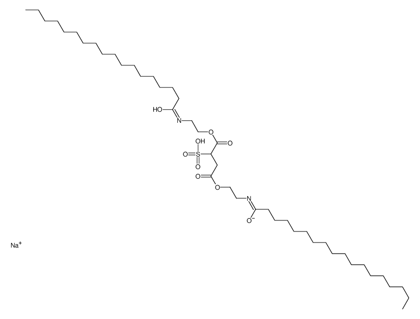 sodium 1,4-bis[2-[(1-oxooctadecyl)amino]ethyl] sulphonatosuccinate结构式