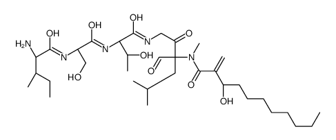 Cyclo[Gly-3-hydroxy*-2-methyl-1-oxoundecyl-N-methyl-L-Leu-L-aIle-L-Ser-L-aThr-]结构式
