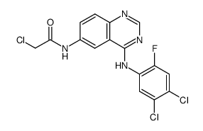 N-{4-[(3,4-dichloro-6-fluorophenyl)amino]quinazoline-6-yl}-2-chloroacetamide Structure