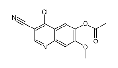 6-(乙酰基氧基)-4-氯-7-甲氧基-3-喹啉甲腈结构式