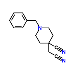 1-苄基-4-氰甲基哌啶-4-甲腈结构式