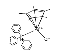 (pentamethylcyclopentadienyl)Pd(PPh3)Cl结构式