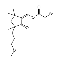 (E)-<3'-(3''-methoxypropyl)-3',5',5'-trimethyl-2'-oxocyclopentylidene>methyl bromoacetate Structure