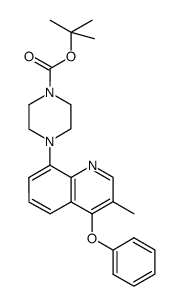4-(3-methyl-4-phenoxy-quinolin-8-yl)-piperazine-1-carboxylic acid tert-butyl ester结构式